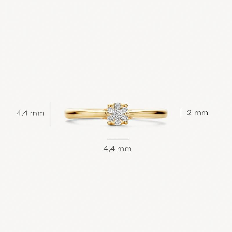 14k Geelgoud Diamanten ring 1665YDI