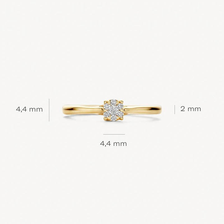14k Geelgoud Diamanten ring 1665YDI