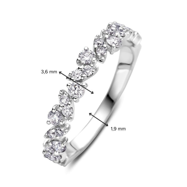14 karaats witgouden ring met diamant 0.58 ct