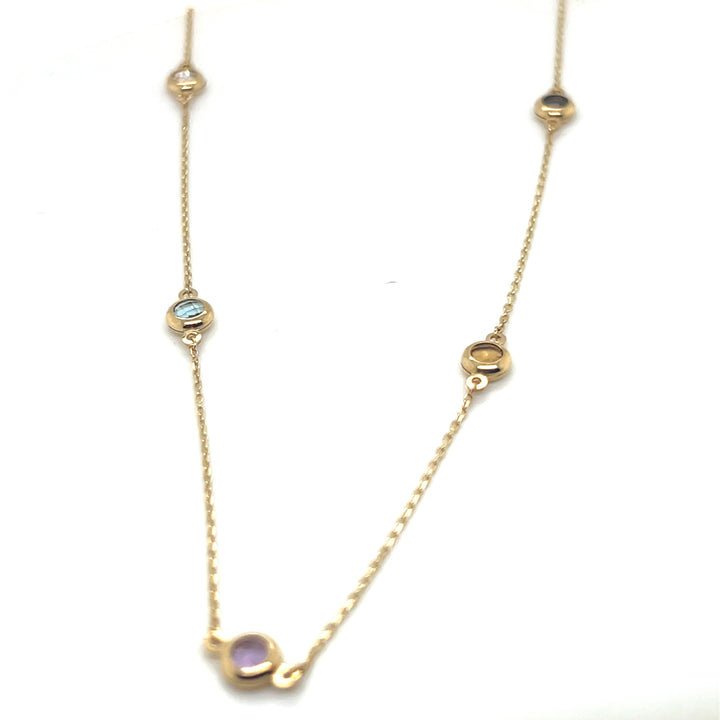 14 kt collier multicolor edelsteen 42-45cm