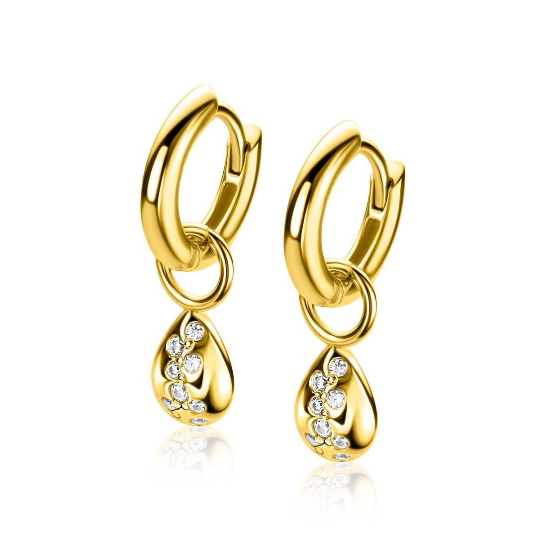 ZINZI Gold Plated Zilveren Oorbedels Druppelvorm ZICH2871