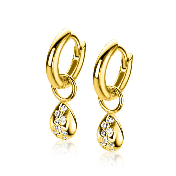 ZINZI Gold Plated Zilveren Oorbedels Druppelvorm ZICH2871