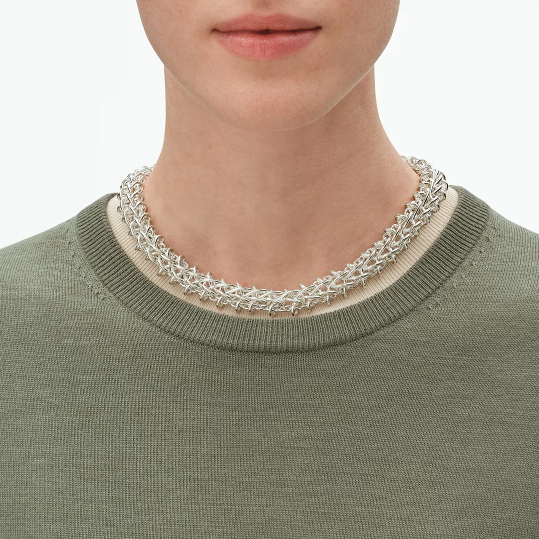Georg Jensen - Weft Necklace 663C Silver Double Link size M/L