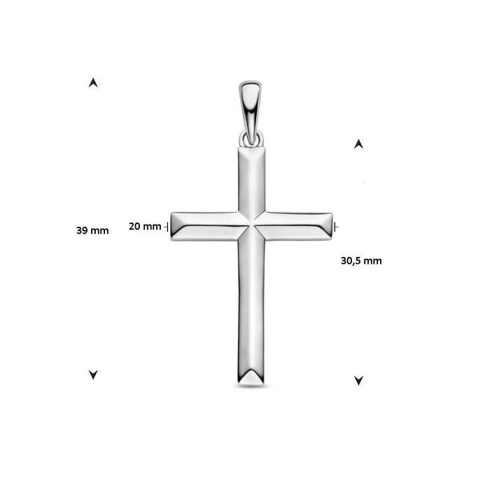 hanger kruis zilver 39 mm