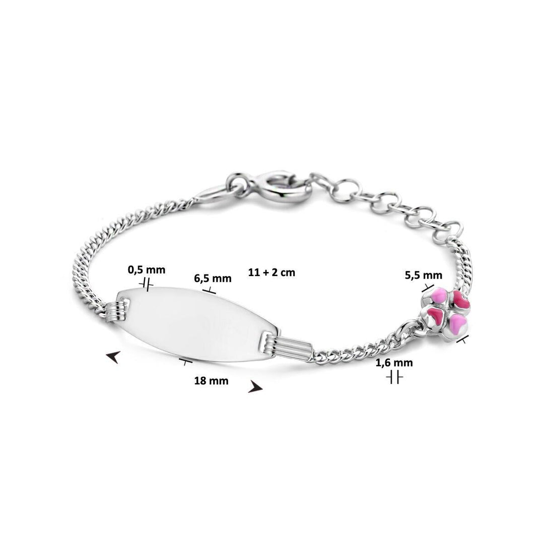 graveerarmband klaver plaat 6,5 mm 11 + 2 cm