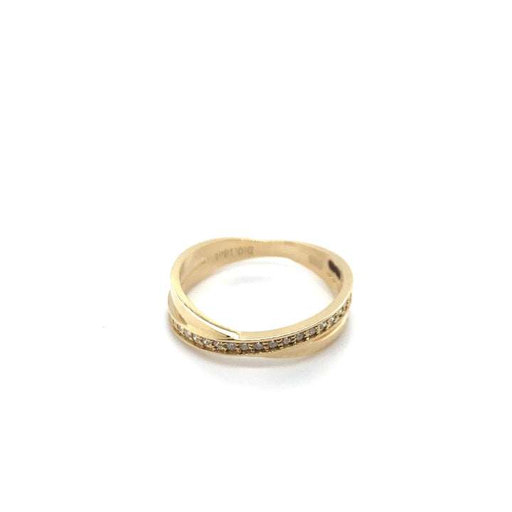 14K RING GG DIA WE-SI 19- 0,16 CRT TRI062-G