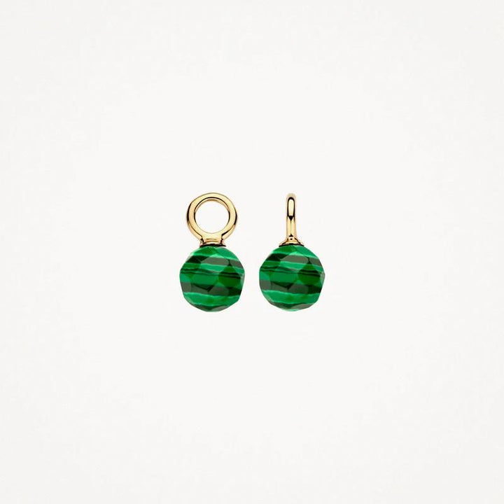 Oorbedels 9046YMA 14k Geelgoud met Malachiet