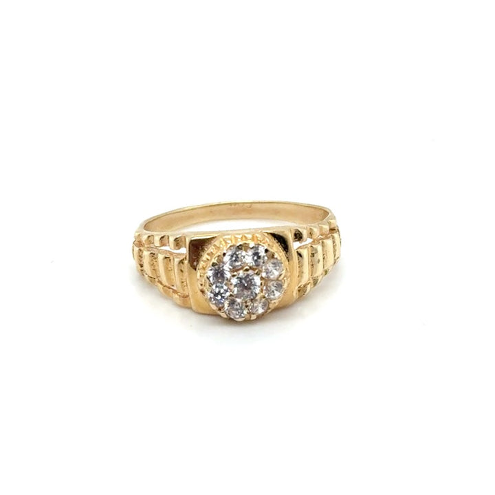 14 kt Geelgouden Ring met Entourage Zirkonia – Occasion