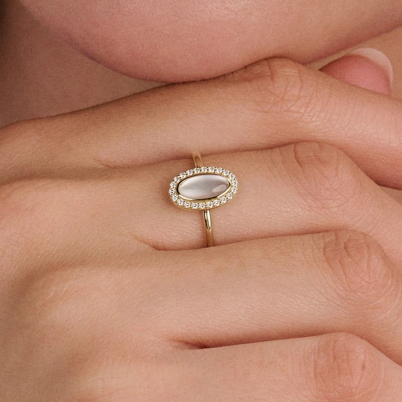 Blush 14k Geelgouden Ring met Parelmoer en Zirkonia 1279YMQ