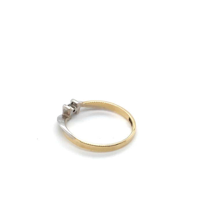 14 kt ring BU041-B massief diamant fantasie 0.06ct W/S