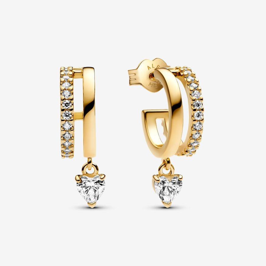 Pandora hangend Hart Oorringen 263685C01