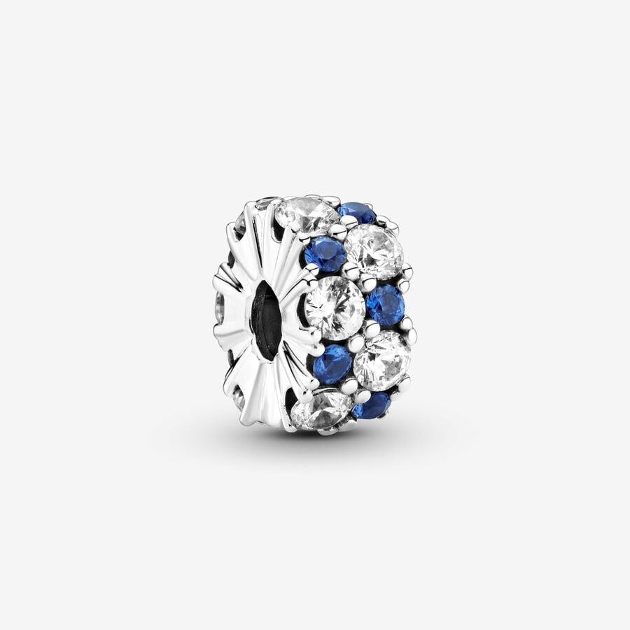 Pandora Clear &amp; Blue Sparkling Clip Charm  799171C01