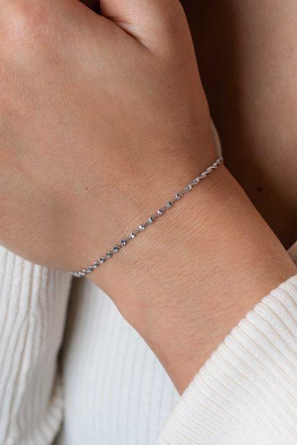 ZINZI zilveren singapore armband met glinsterende gedraaide schakels 1,9mm breed 17-20cm ZIA2585