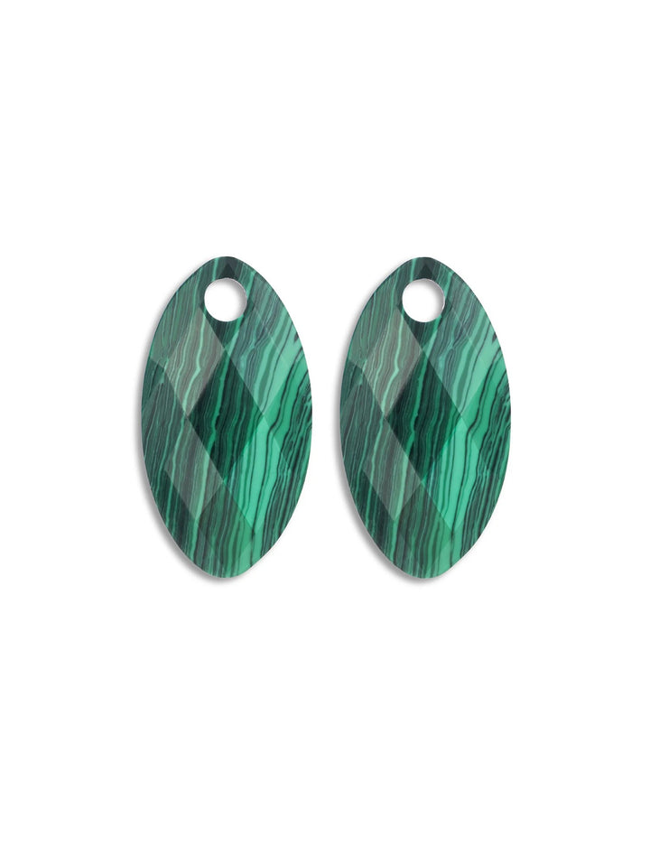 Sparkling Jewels Oorbel Edelstenen Leaf Malachite – 28 x 15 mm EAGEM73-FCLF-S