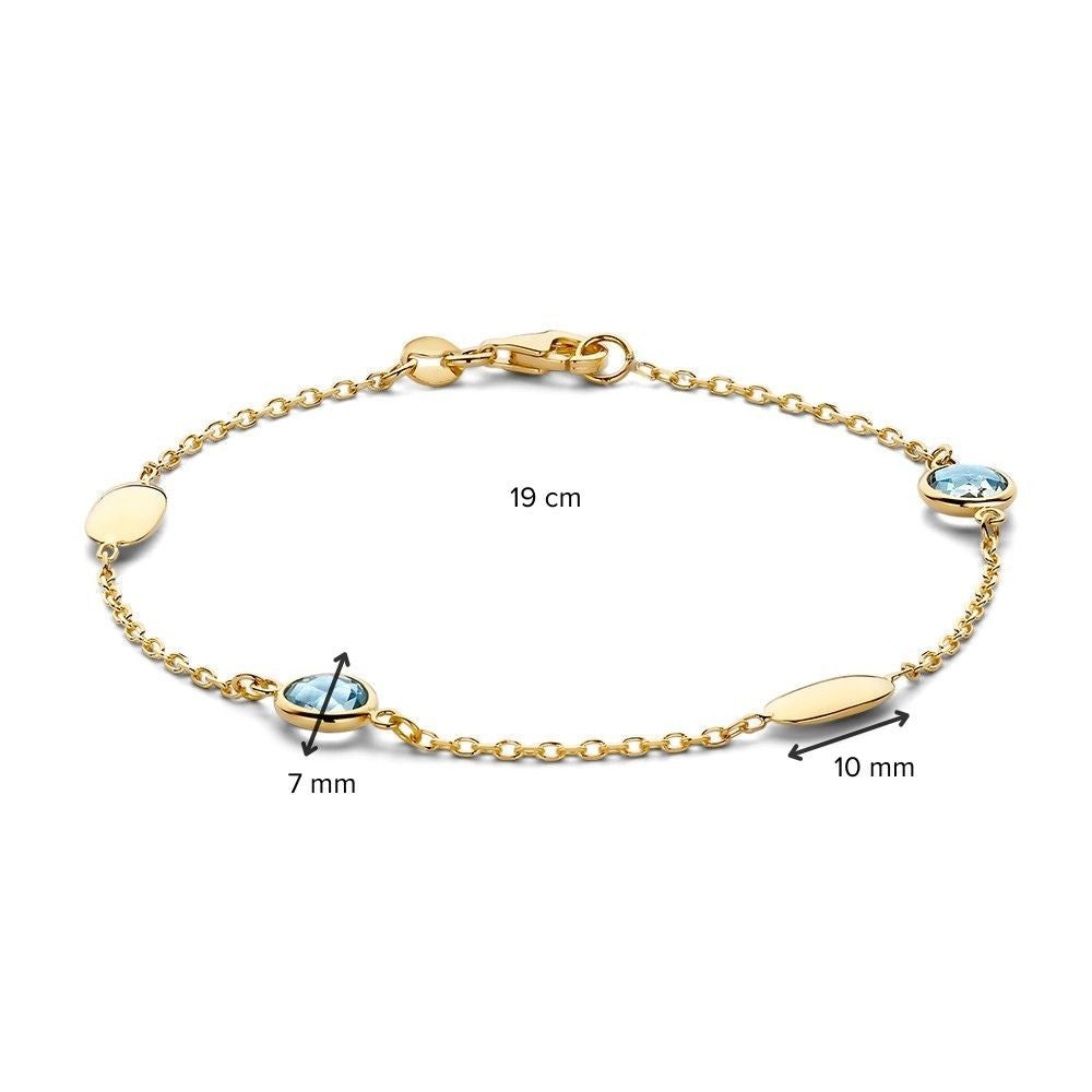 14 Karaat Geelgouden Armband met Blauwe Topaas – AT138135
