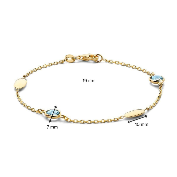 14 Karaat Geelgouden Armband met Blauwe Topaas – AT138135