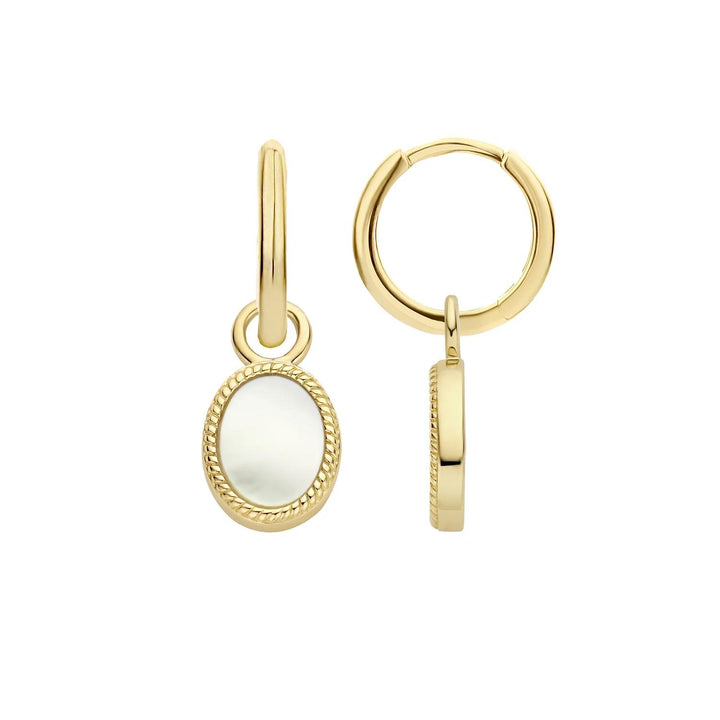 Oorbedels 9078YMP - 14k Geelgoud met Mother of Pearl