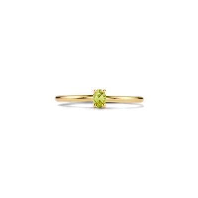 Ring 1204YGP - 14k Geelgoud met Groene Peridot
