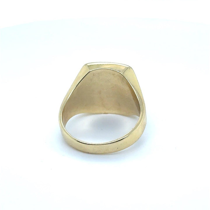14 kt zegelring chalcedoon rood ovaal 15 x13mm