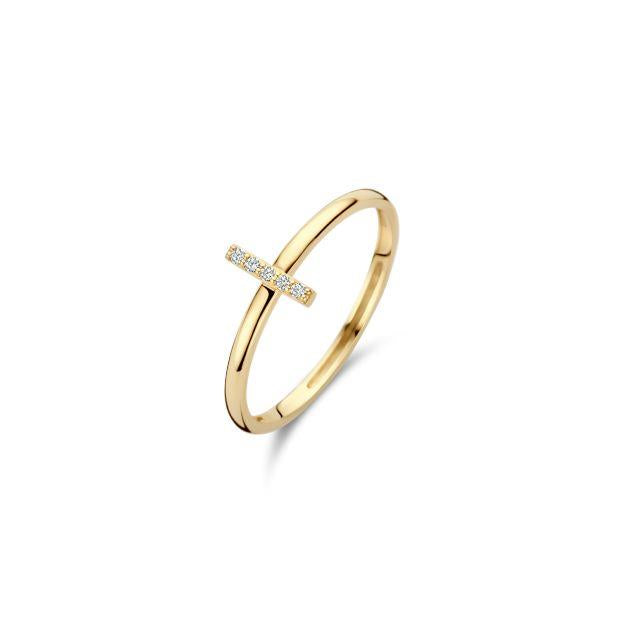 Blush Ring 14 Karaats Geelgoud met Zirkonia - 1252