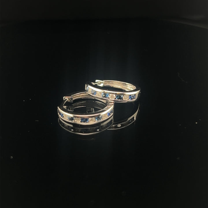 14 kt oorringen saffier 3.30ct