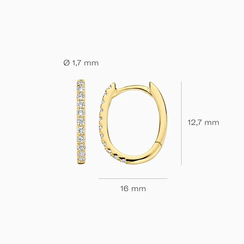 14 kt Lab diamonds oorringen LG7007Y