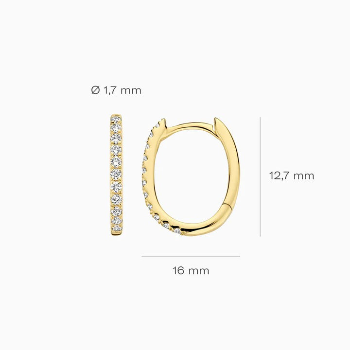 14 kt Lab diamonds oorringen LG7007Y