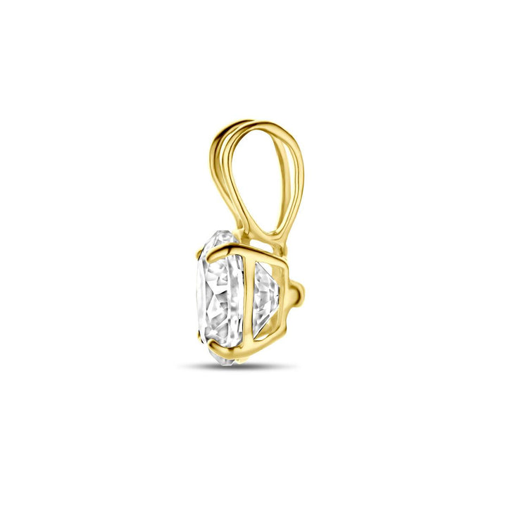 14 kt Geelgouden hanger met zirkonia. De hanger is onderdeel van een set.