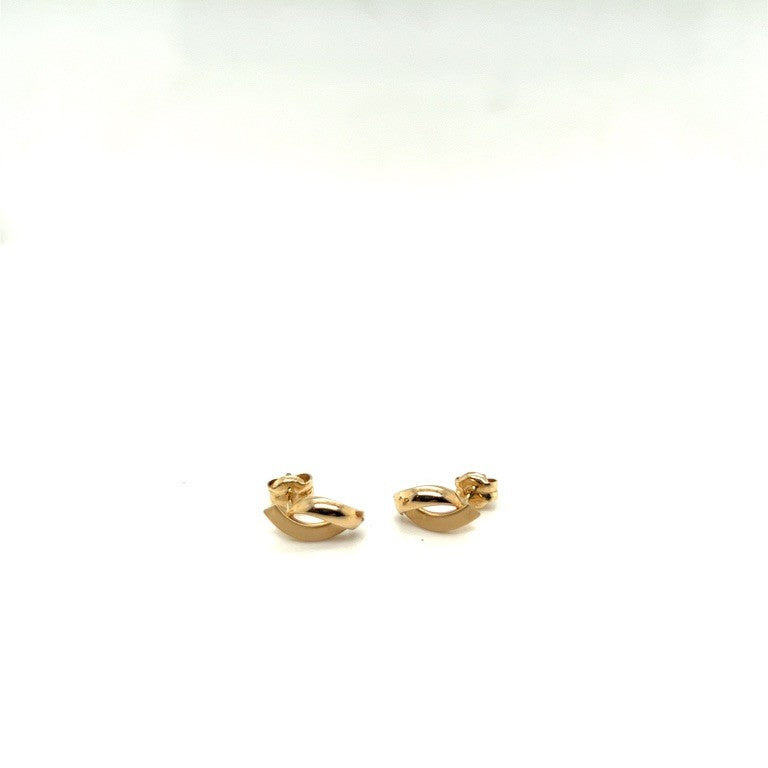 14 kt oorstekers mat glans geelgoud O1097