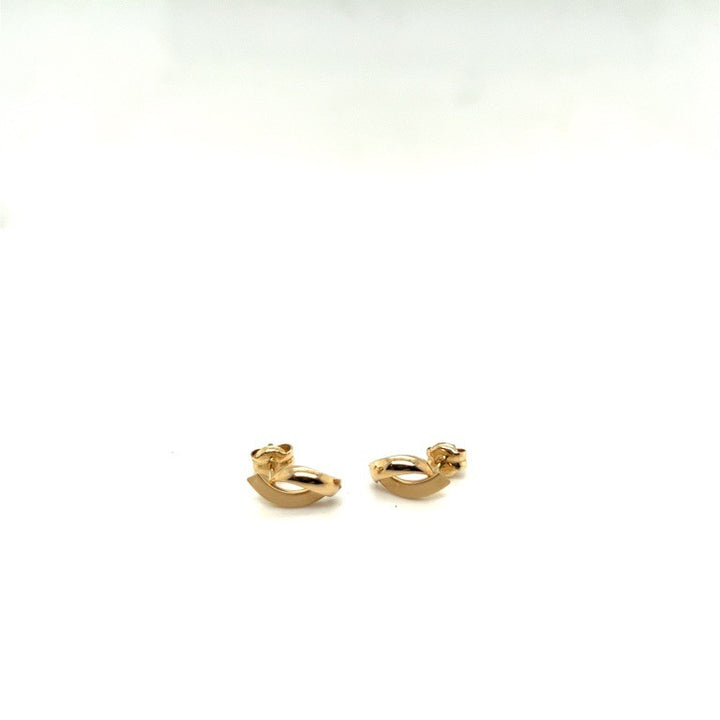 14 kt oorstekers mat glans geelgoud O1097