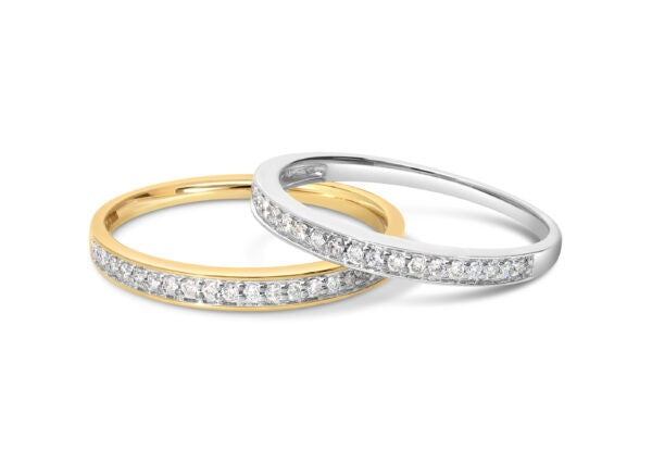 14 Karaat Witgouden Aanschuifring met 23 Diamanten 0,13 ct