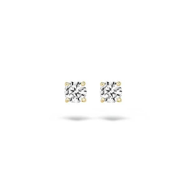 Oorknoppen 7127WZI - 14k Witgoud met zirkonia