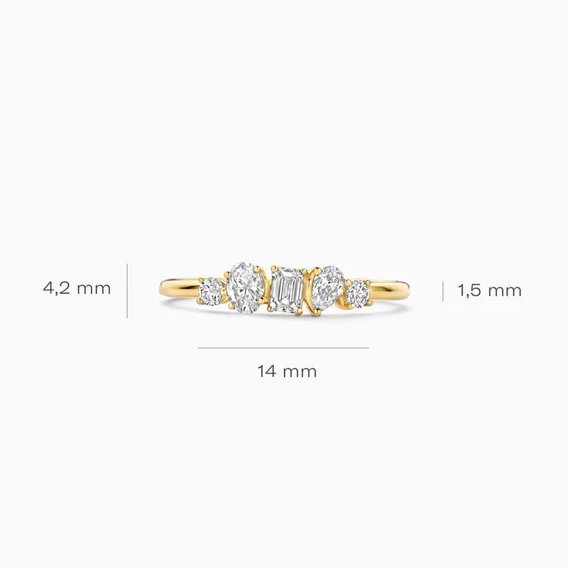 Lab Diamonds Ring 14 kt Geelgoud met Lab Grown Diamanten – LG1032Y