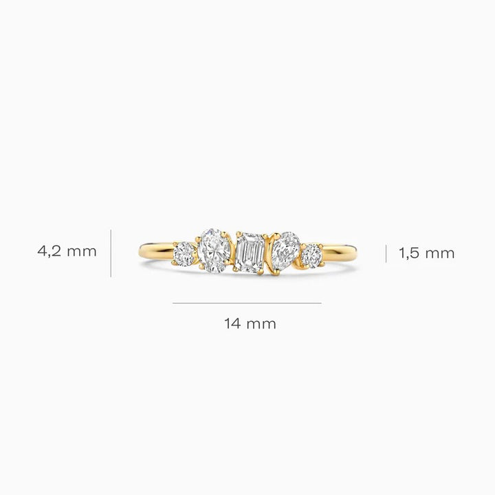 Lab Diamonds Ring 14 kt Geelgoud met Lab Grown Diamanten – LG1032Y