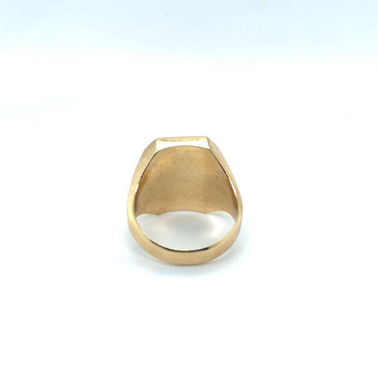14 kt Geelgouden Achthoekige Zegelring – 18 × 15 mm