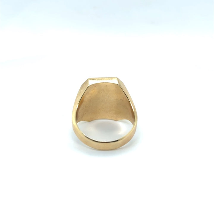 14 kt Geelgouden Achthoekige Zegelring – 18 × 15 mm