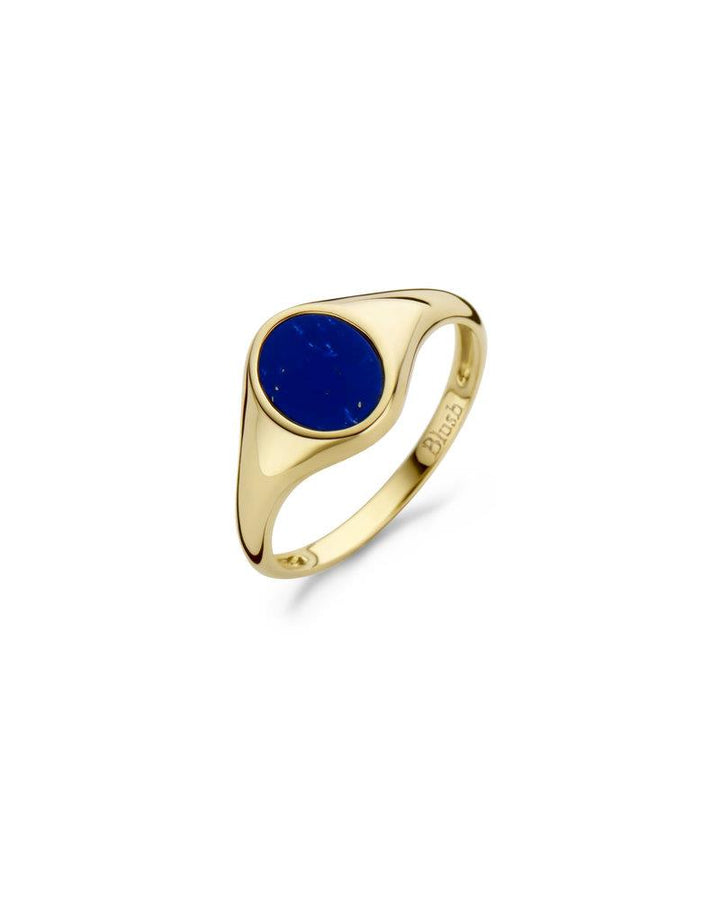 Zegelring 1214YLA - 14k Geelgoud met Lapis