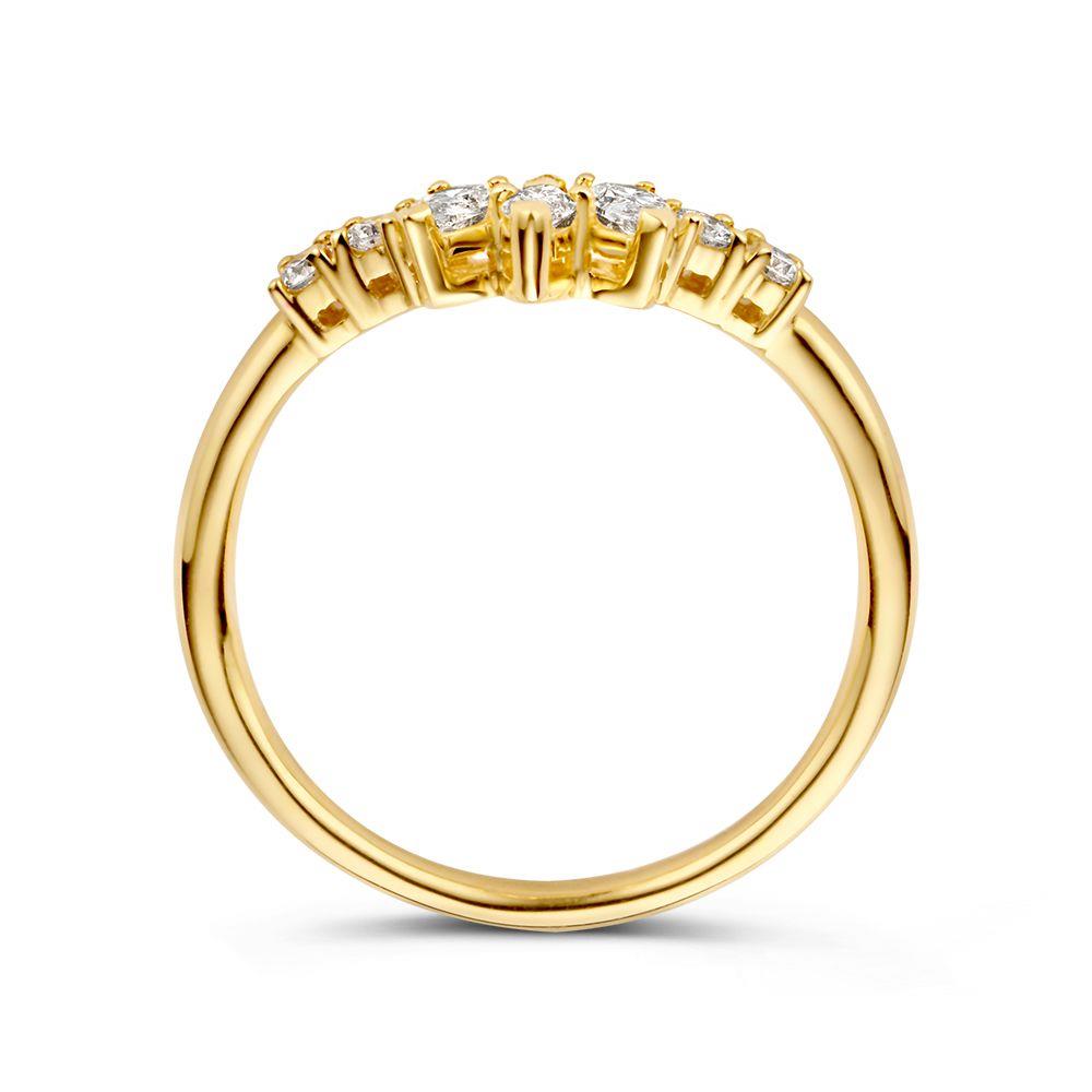 14 karaats ring markies druppelvorm diamant fantasie 0.47 crt.