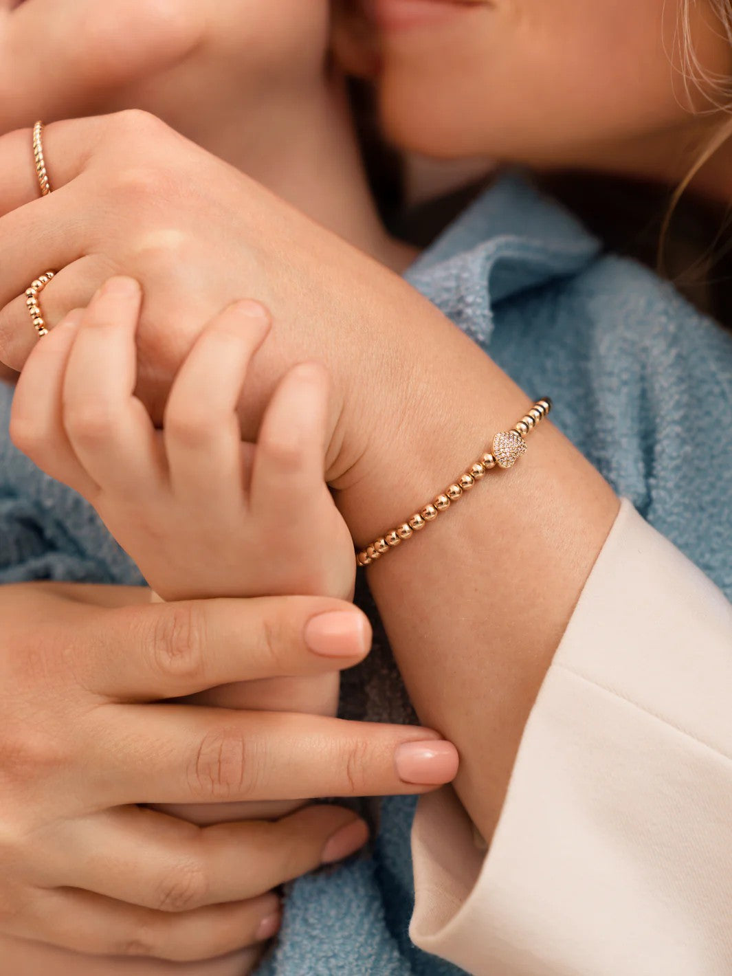 Bracelet | Flora Disc Gold - White CZ SB-G-4MM-FLOWER