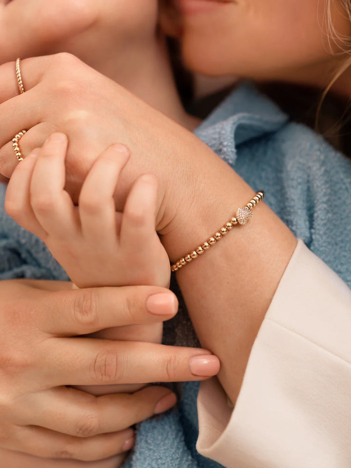 Bracelet | Flora Disc Gold - White CZ SB-G-4MM-FLOWER