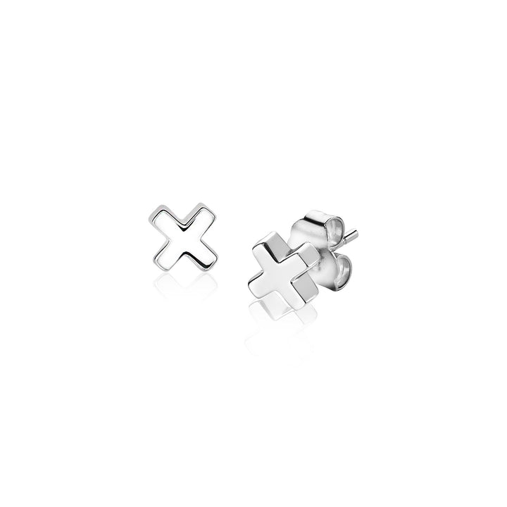 ZINZI zilveren oorknoppen kus-teken glad 6mm ZIO15
