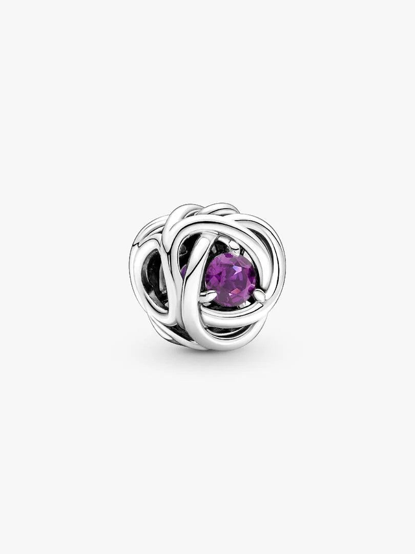Pandora Februari Geboortesteen Paarse Oneindige Cirkel Bedel 790065C02