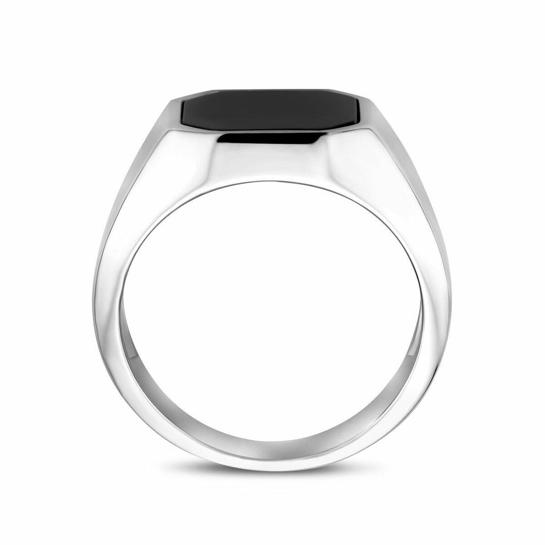 Zilveren zegelring onyx