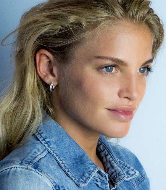 Zinzi zilveren oorringen 15 x 3mm witte zirconia&