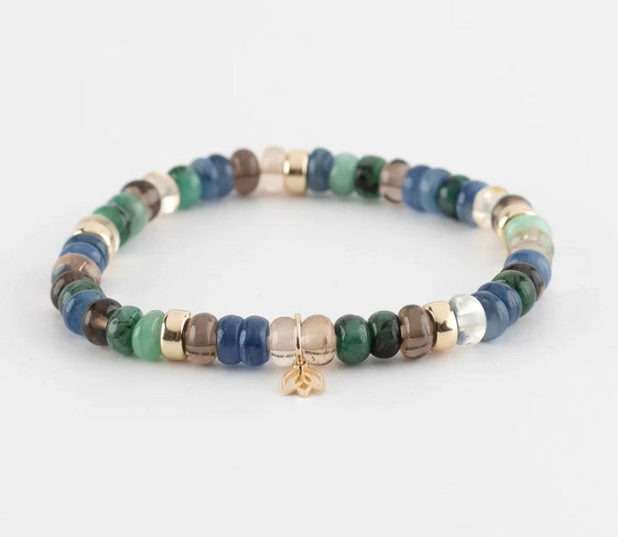 Y&G Northern lights - Edelstenen armband & 14kt go