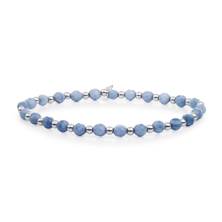Bracelet | Blue Aventurine Interstellar - Silver SB-GEM37-3MM-MIX