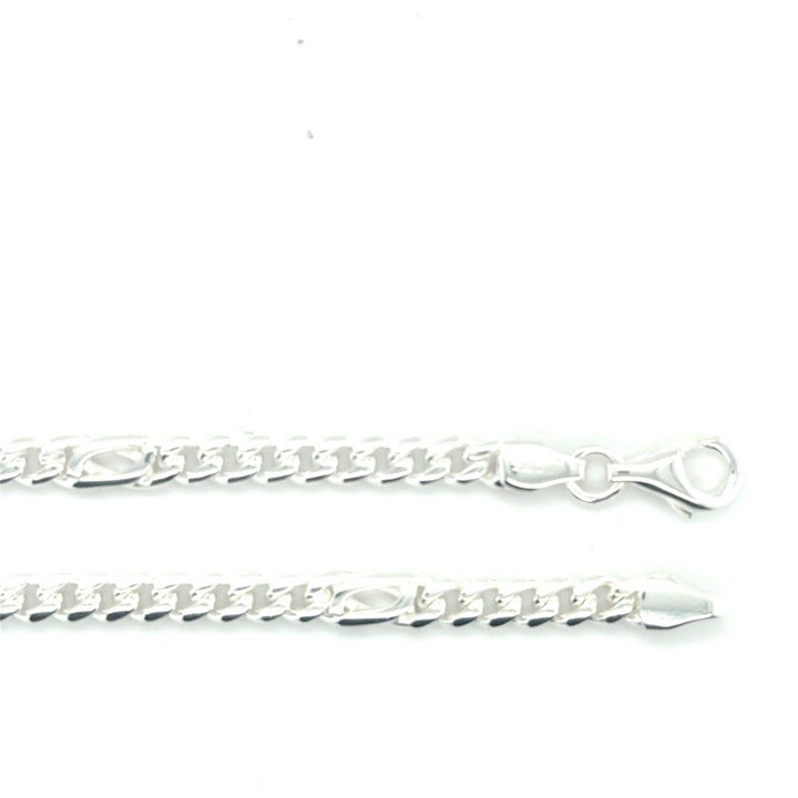 Zilveren Massieve Armband Dubbele S Figaro Schakel 4 mm – 21 cm