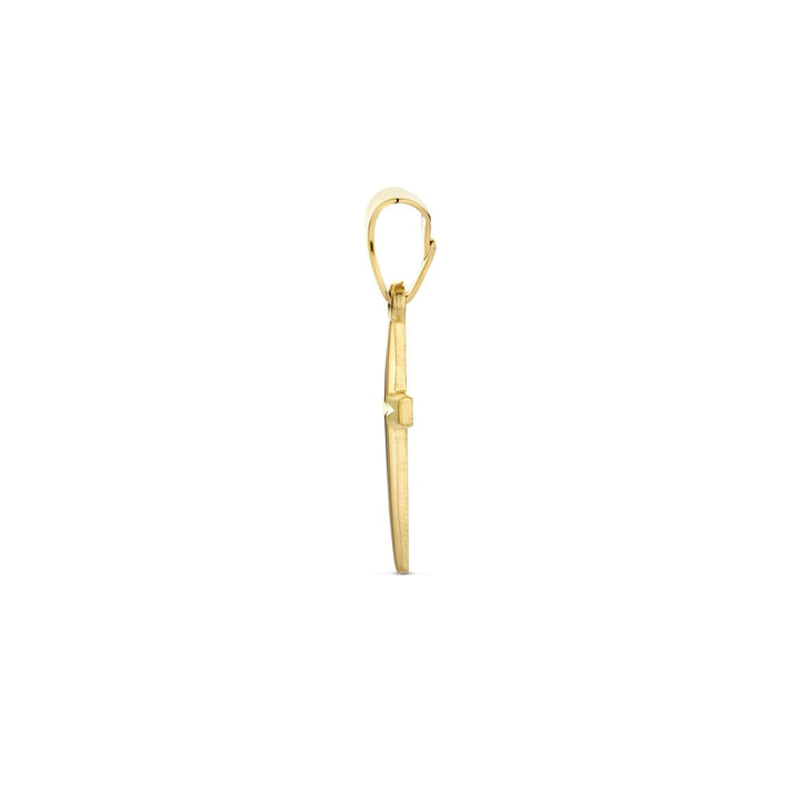 14 kt gouden kruis hanger met V-oog