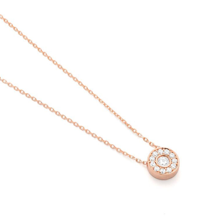 14 kt rose collier incl hanger 0.21ct G/Si P0130019