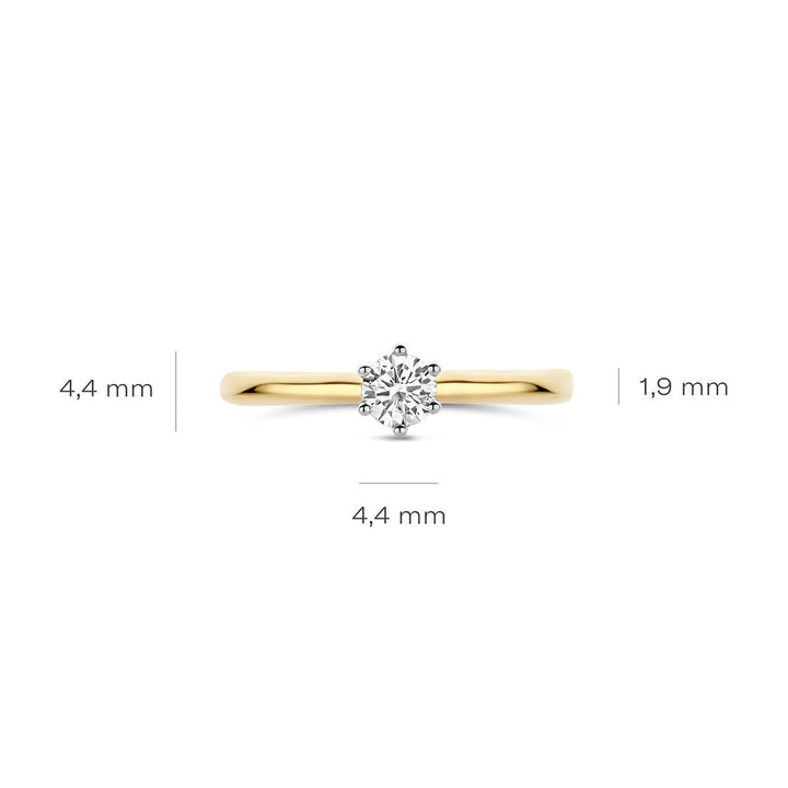 Blush Lab Diamonds ring van geelgoud met diamant LG1037B